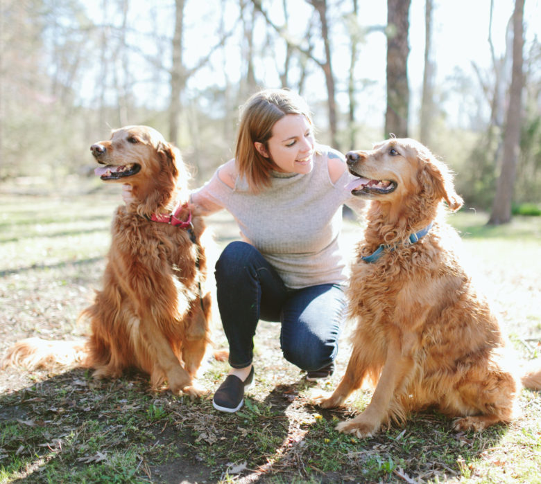 family with dog